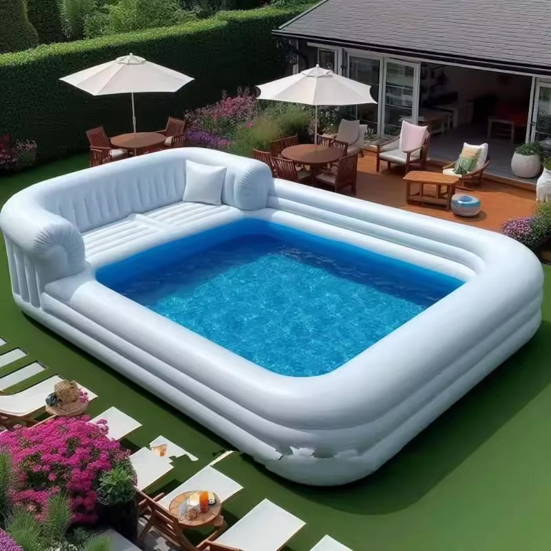 White Inflatable Sofa Pool