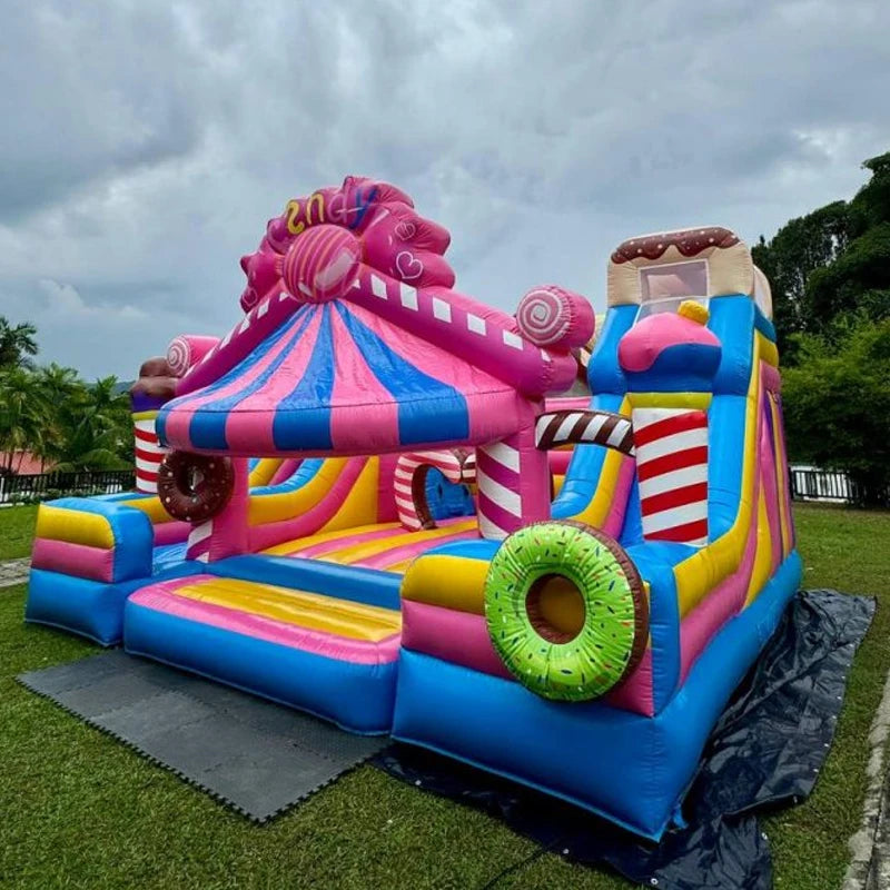 Pink Candy Inflatable Slide for Kids