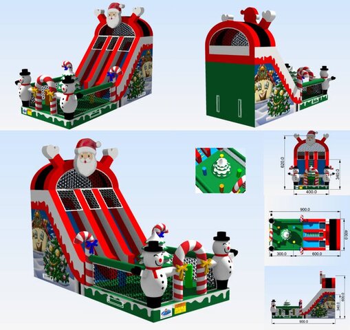 Aufblasbare Weihnachtsmann-Rutsche für festlichen Spaß