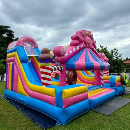 Pink Candy Inflatable Slide for Kids