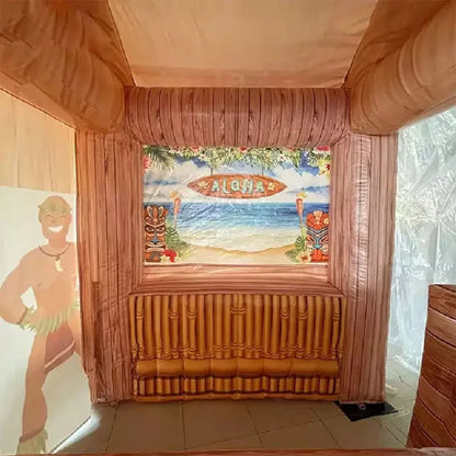Tropical Inflatable Tiki Bar with Coconut Tree