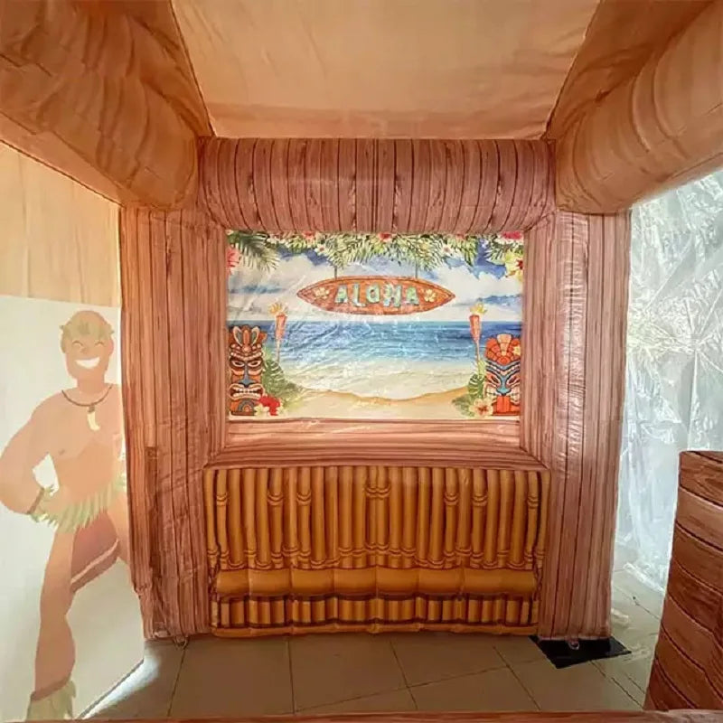 Tropical Inflatable Tiki Bar with Coconut Tree