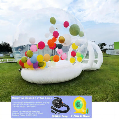 Inflatable Bubble House with Trampoline Blower