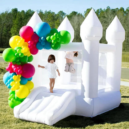 Mini White Inflatable Bounce House Castle for Kids