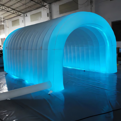 Tunnel sportif gonflable géant avec lumières LED