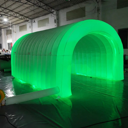 Tunnel sportif gonflable géant avec lumières LED