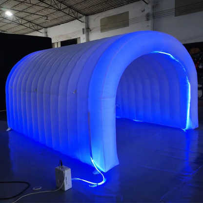 Tunnel sportif gonflable géant avec lumières LED