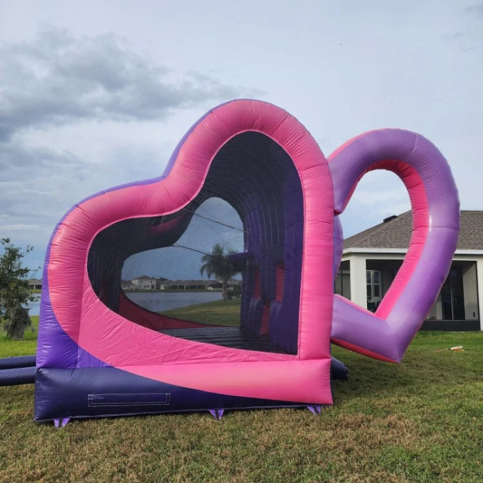 Heart Shape Inflatable Double Jumping Castle for Valentines