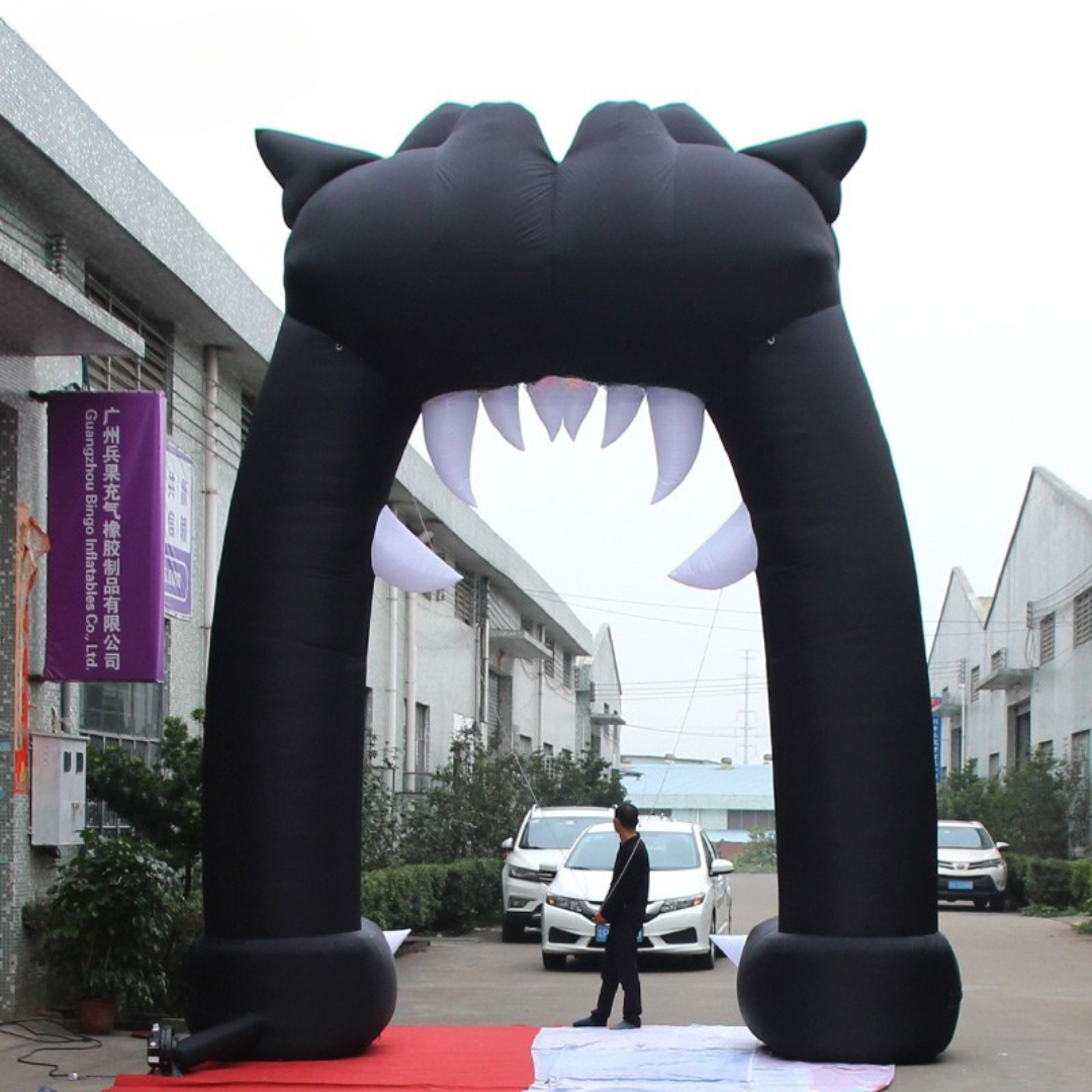 Arco inflable de gato negro personalizado para decoración de Halloween