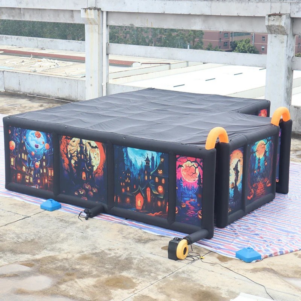 Inflatable Halloween & Christmas Maze Haunted House Easy Setup