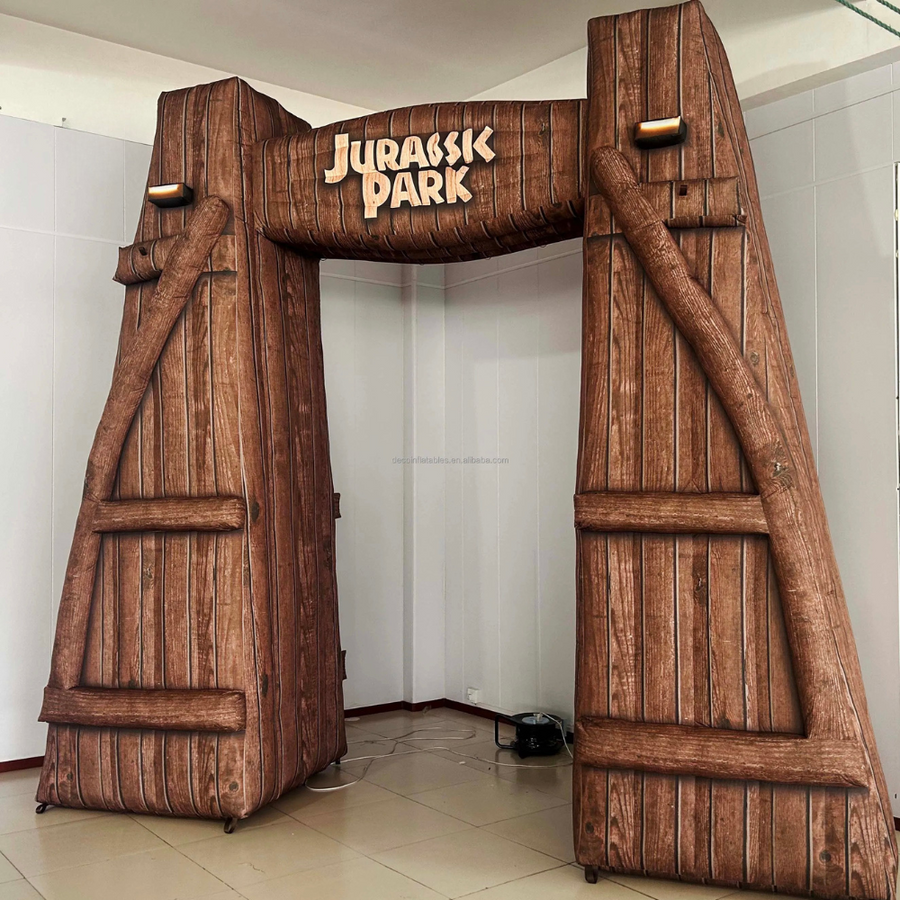 Arco inflable con diseño de dinosaurio para promociones al aire libre