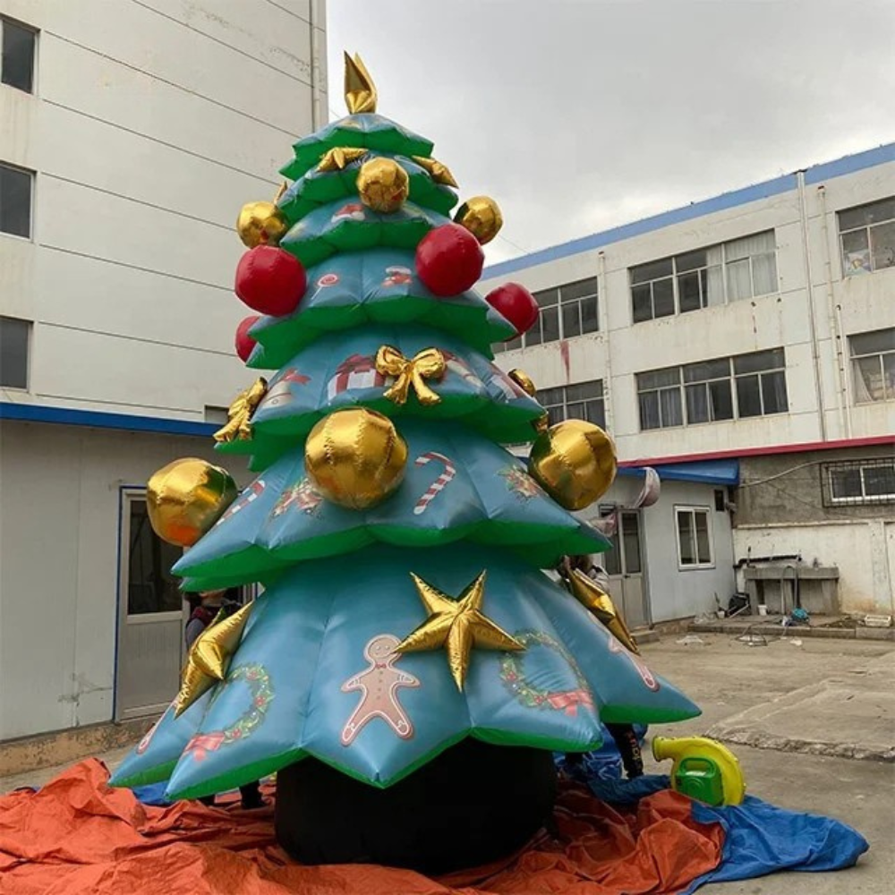 Inflatable Christmas Tree with Built-in Lights for Celebrations