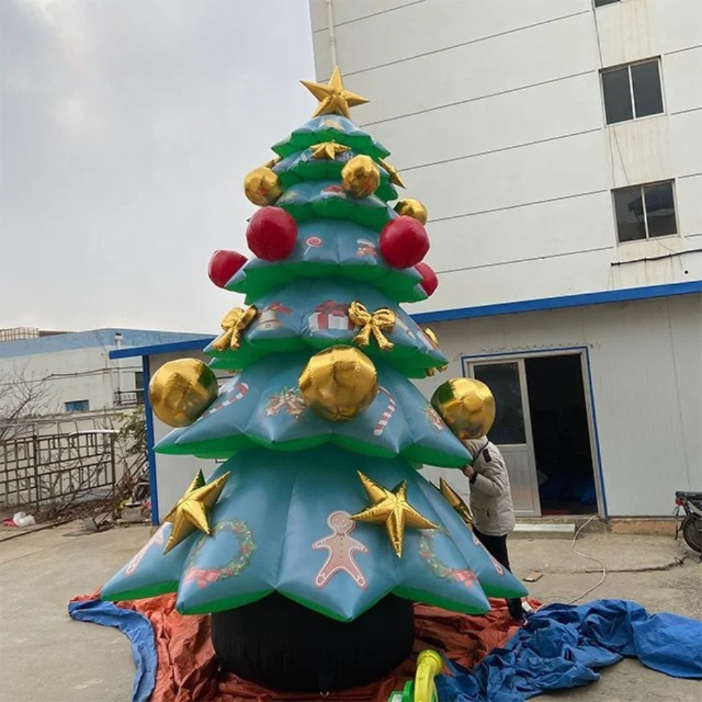 Inflatable Christmas Tree with Built-in Lights for Celebrations
