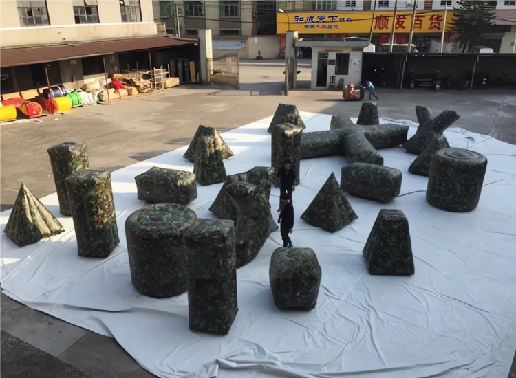 Inflatable Bunkers for Paintball Arena with Barriers for Events