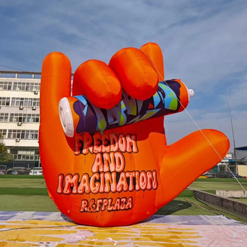 Mano inflable gigante para promoción de eventos