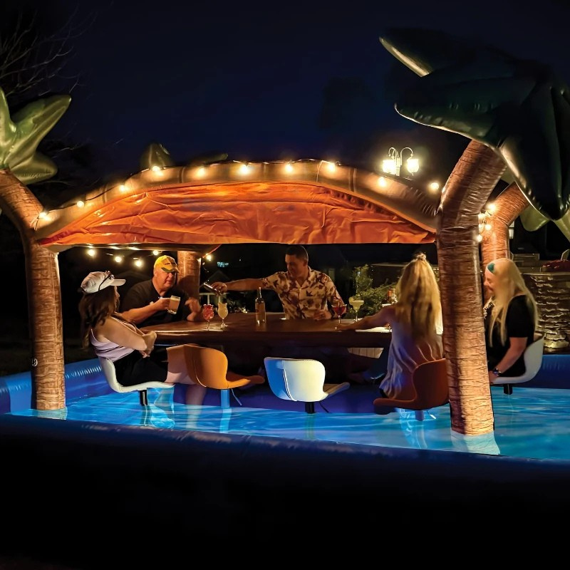Aufblasbare Pool-Tiki-Bar für Veranstaltungen