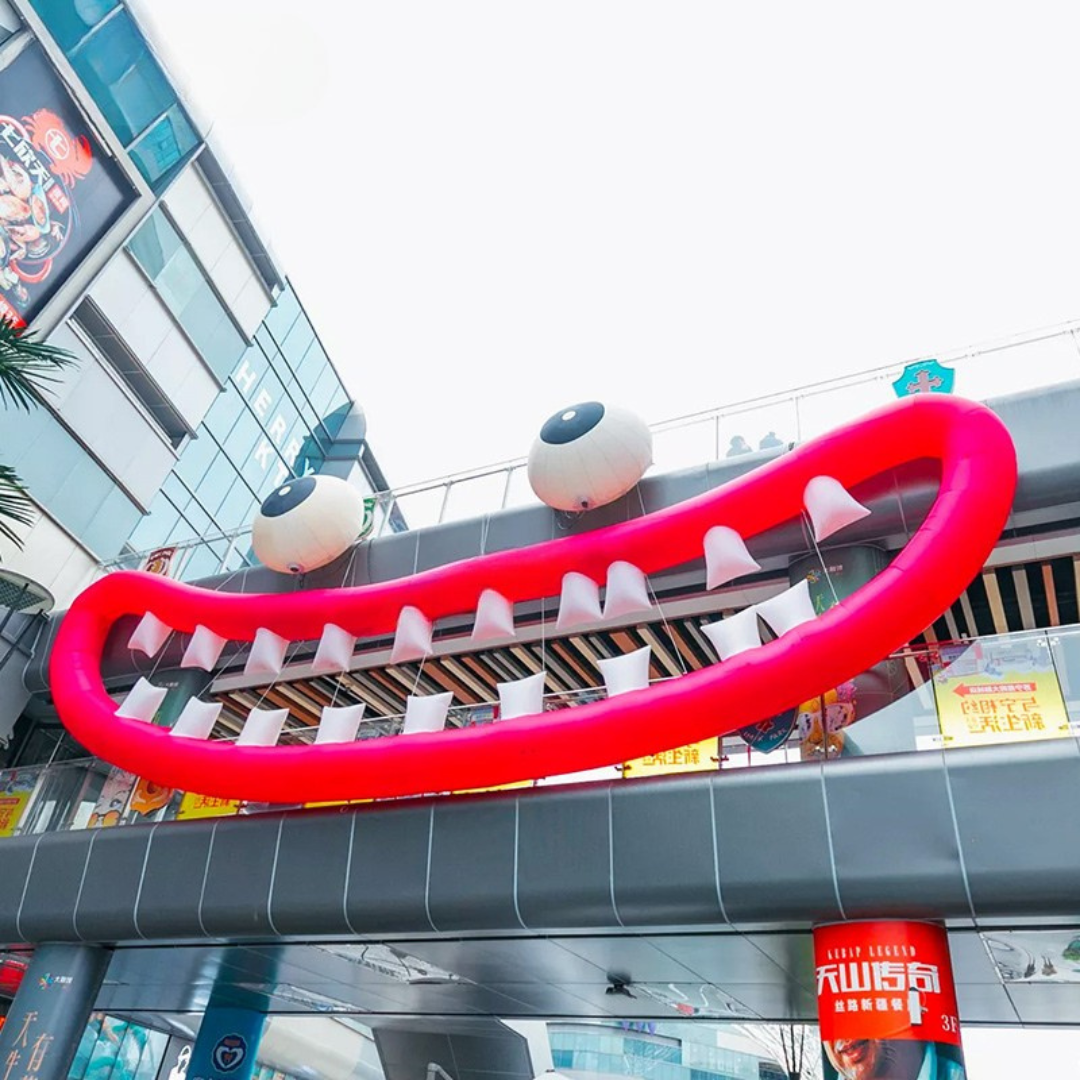 Customized Inflatable Large Mouth Replica Halloween Decoration