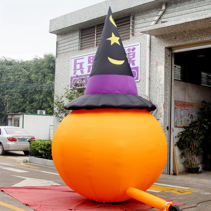 Customized Inflatable Halloween Pumpkin with Hat Decor