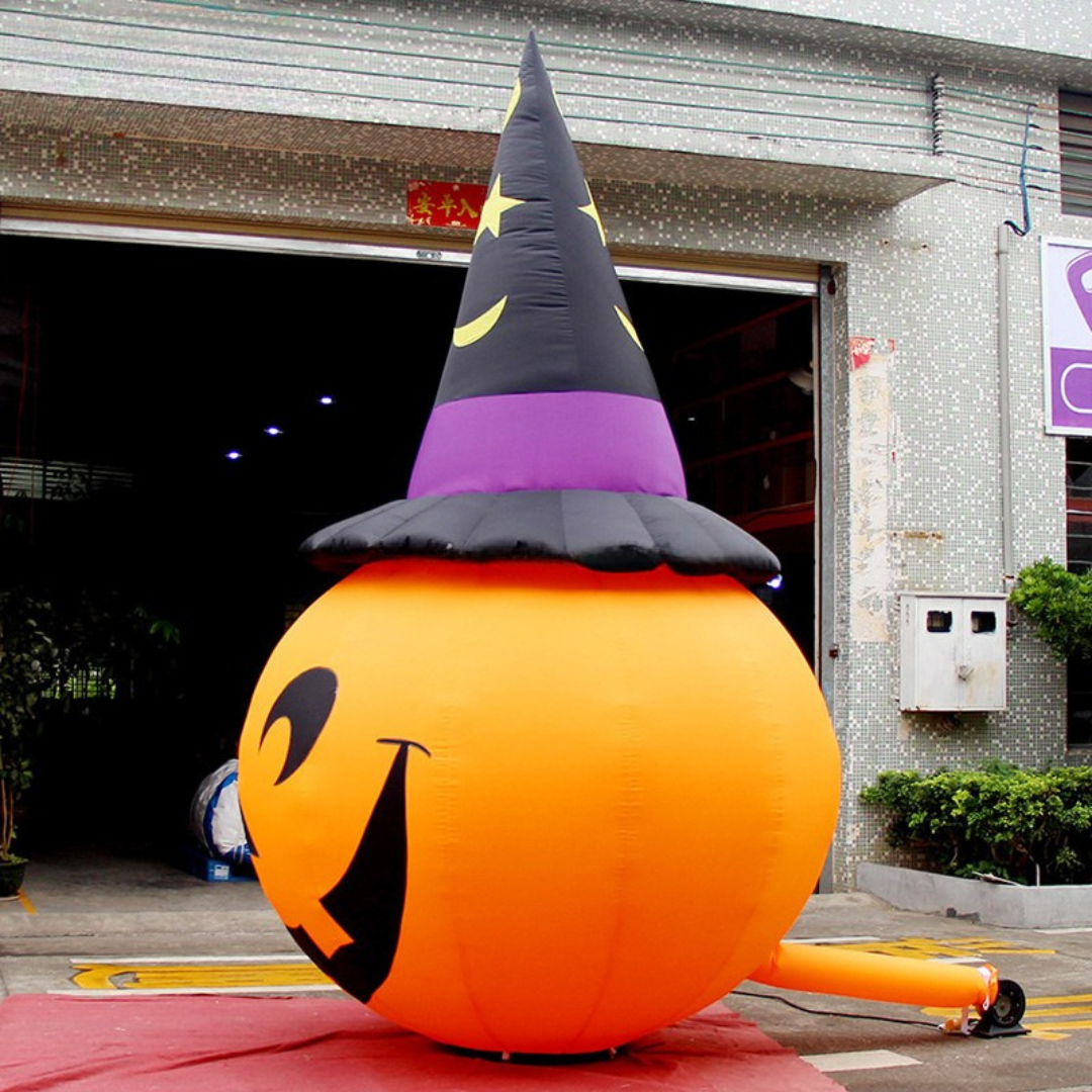 Customized Inflatable Halloween Pumpkin with Hat Decor