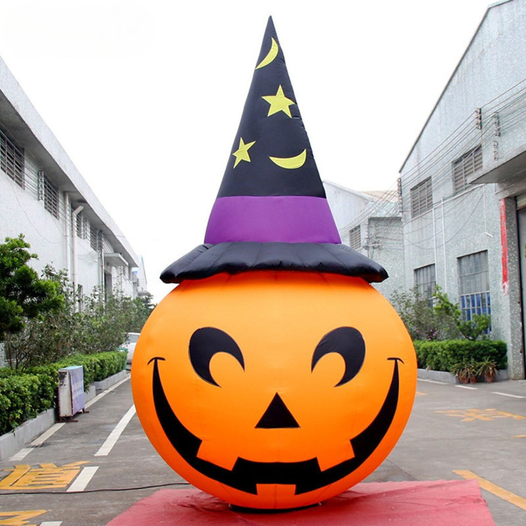 Customized Inflatable Halloween Pumpkin with Hat Decor | Got Inflatables