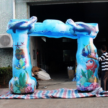 Entrada hinchable de arco de tortuga marina para eventos