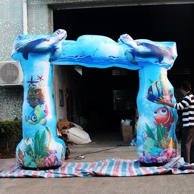Entrada hinchable de arco de tortuga marina para eventos