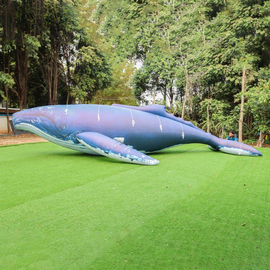 Ballena jorobada inflable de PVC con temática oceánica