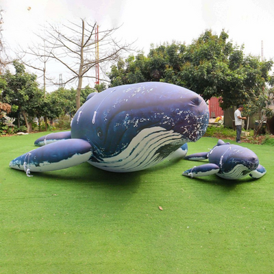 Ballena jorobada inflable de PVC con temática oceánica