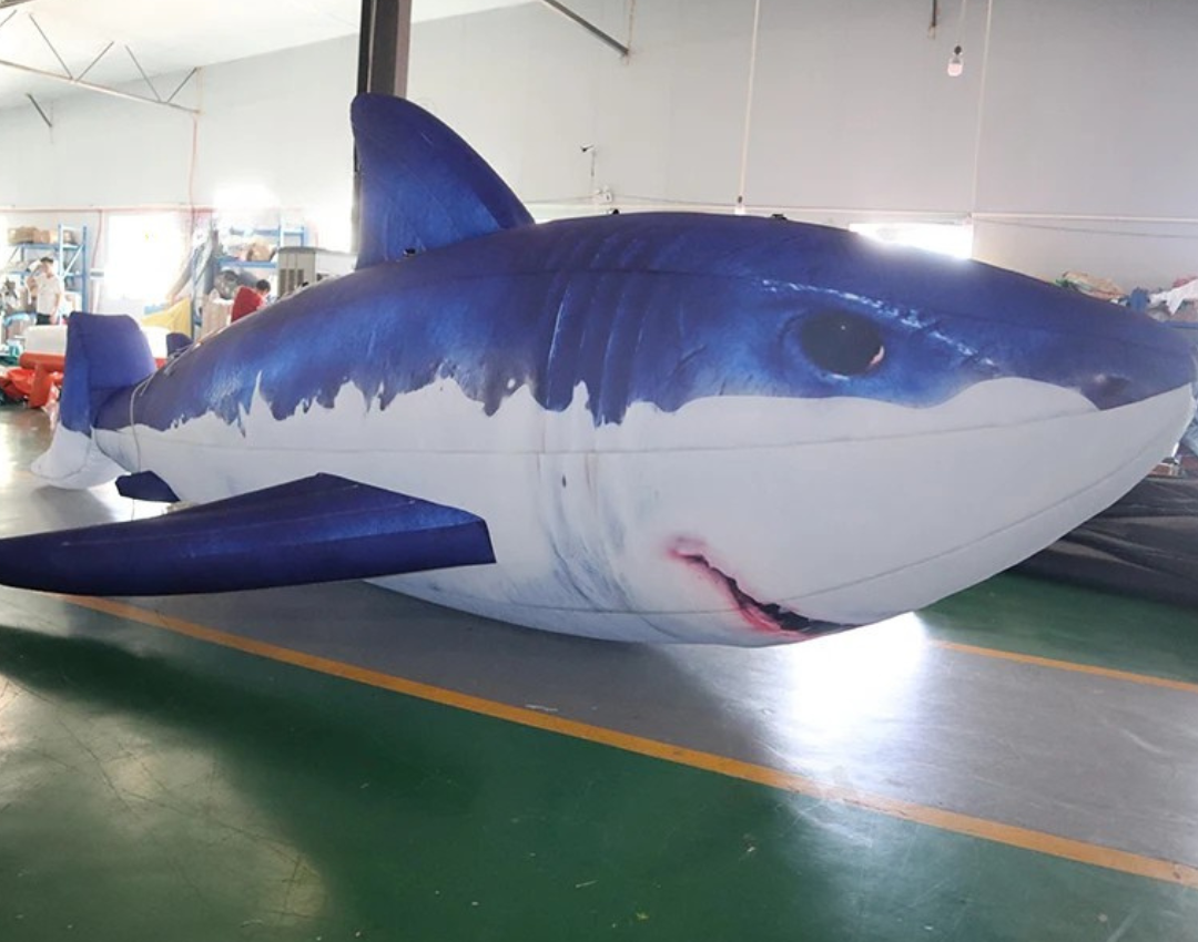 Globo gigante de tiburón inflable para decoración de eventos