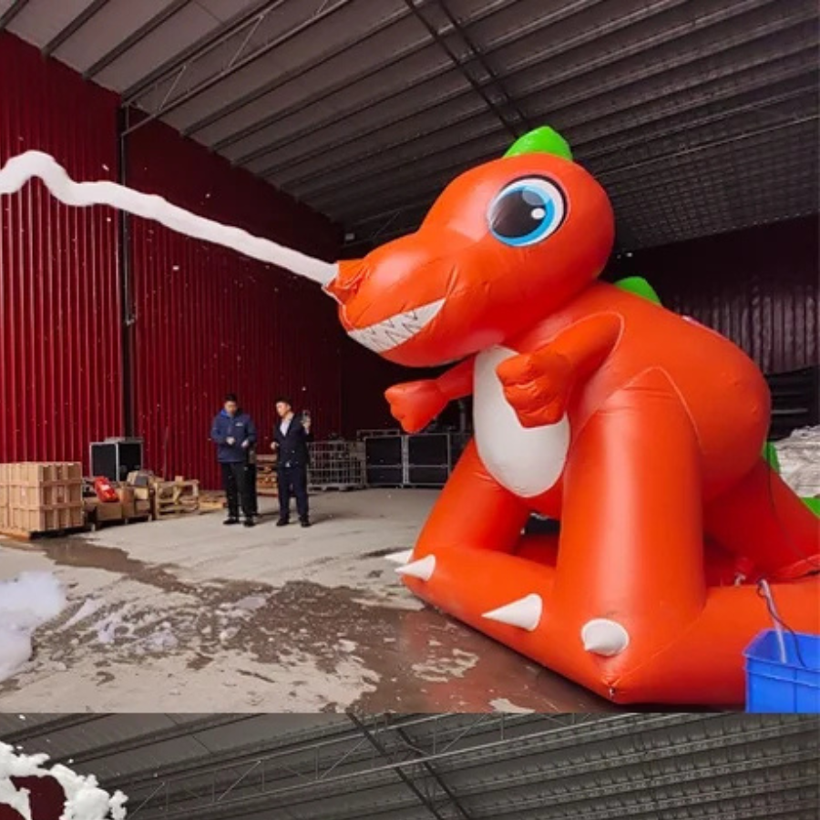 Custom Inflatable Dinosaur with Party Foam Cannon