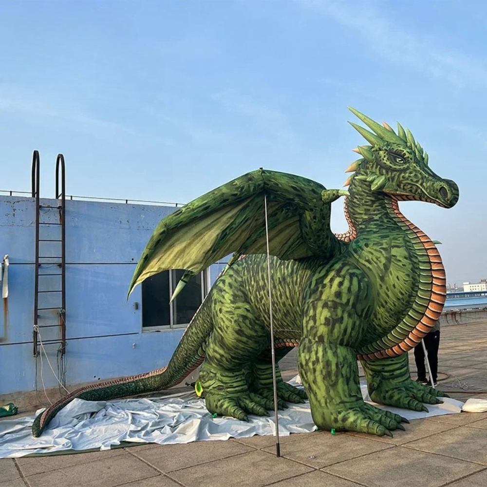 Giant Inflatable Green Dragon Dinosaur Decoration