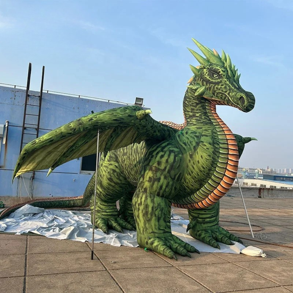 Giant Inflatable Green Dragon Dinosaur Decoration