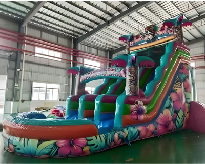 Combo de tobogán acuático inflable de 20 pies con piscina para eventos al aire libre
