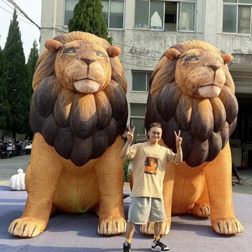 León Inflable Gigante de Dibujos Animados para Parque Temático