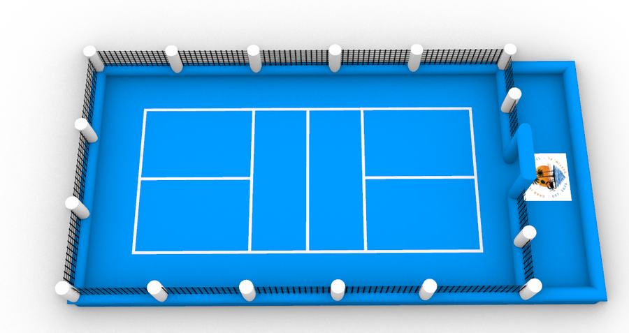 Cancha Flotante Hinchable de Pickleball y Tenis - Opción Personalizada