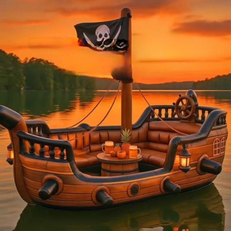 Giant Pirate Ship Inflatable Lake Float for Events