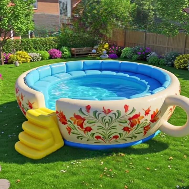 Aufblasbarer Teetassen-Pool, Spaßbereich für Wasserspiele im Innenbereich