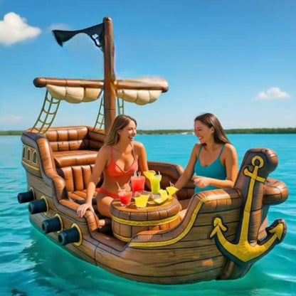 Inflatable Pirate Ship Lake Float for Group Adventures