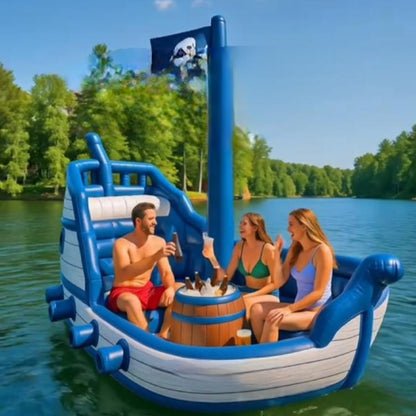 Inflatable Pirate Ship Lake Float for Group Adventures