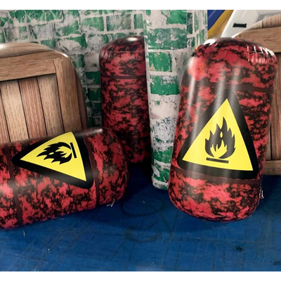 Obstáculo inflable de paintball tipo barril