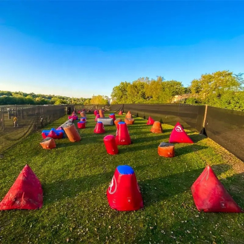 Aufblasbare Paintball- und Nerf-Deckungen für Spiele