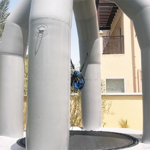 White Inflatable Bungee Jumping Sports Game