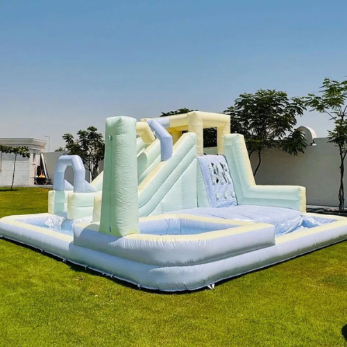 Doppelte aufblasbare Wasserrutsche mit Pool