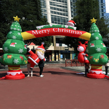 Bogen Weihnachtsbaum Weihnachtsmann Rot Elch Aufblasbare Tür