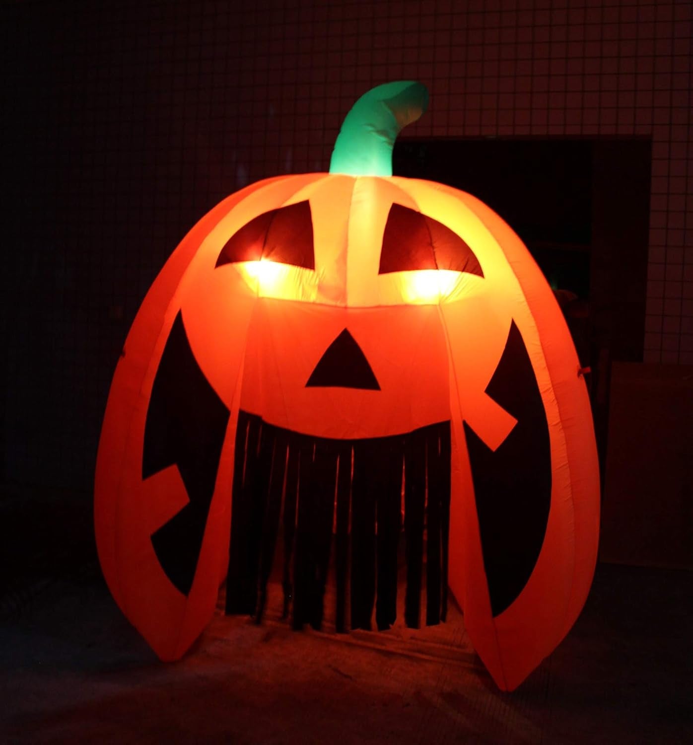 Giant 8 Foot Tall Halloween Inflatable Pumpkin Monster Archway Arch Haunted House Lights Lighted Blowup Party Decoration for Outdoor Indoor Garden Prop Yard Blow Up Lawn Decorations
