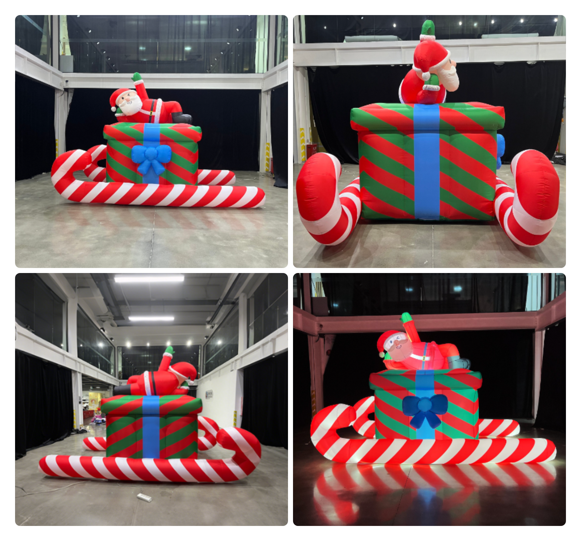 Commercial Christmas Inflatable Santa Display with Gift Box