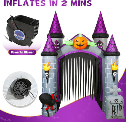 12.5 Ft Halloween Inflatable Decoration, Huge Haunted House Built-In LED Lights, Outdoor Blow up Yard Fun Decor, for 2025 All Hallows' Day Lawn Decor