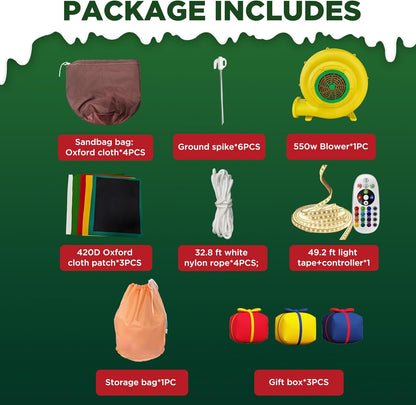 20 FT Inflatable Christmas Tree with LED Lights, Giant Blow Up Outdoor Decoration, Oxford Cloth Material, Including Blower and Gift Boxes, Suitable for Event Parties, Commercial Activity