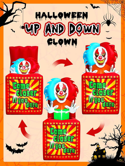 6.6 FT Halloween Inflatables Animated Clown with Music,  Circus Clown Box Outdoor Decorations Blow Up Yard with Built-in LEDs for Indoor Outdoor Party Garden Lawn Decor