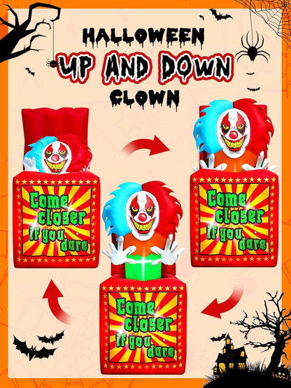 6.6 FT Halloween Inflatables Animated Clown with Music,  Circus Clown Box Outdoor Decorations Blow Up Yard with Built-in LEDs for Indoor Outdoor Party Garden Lawn Decor